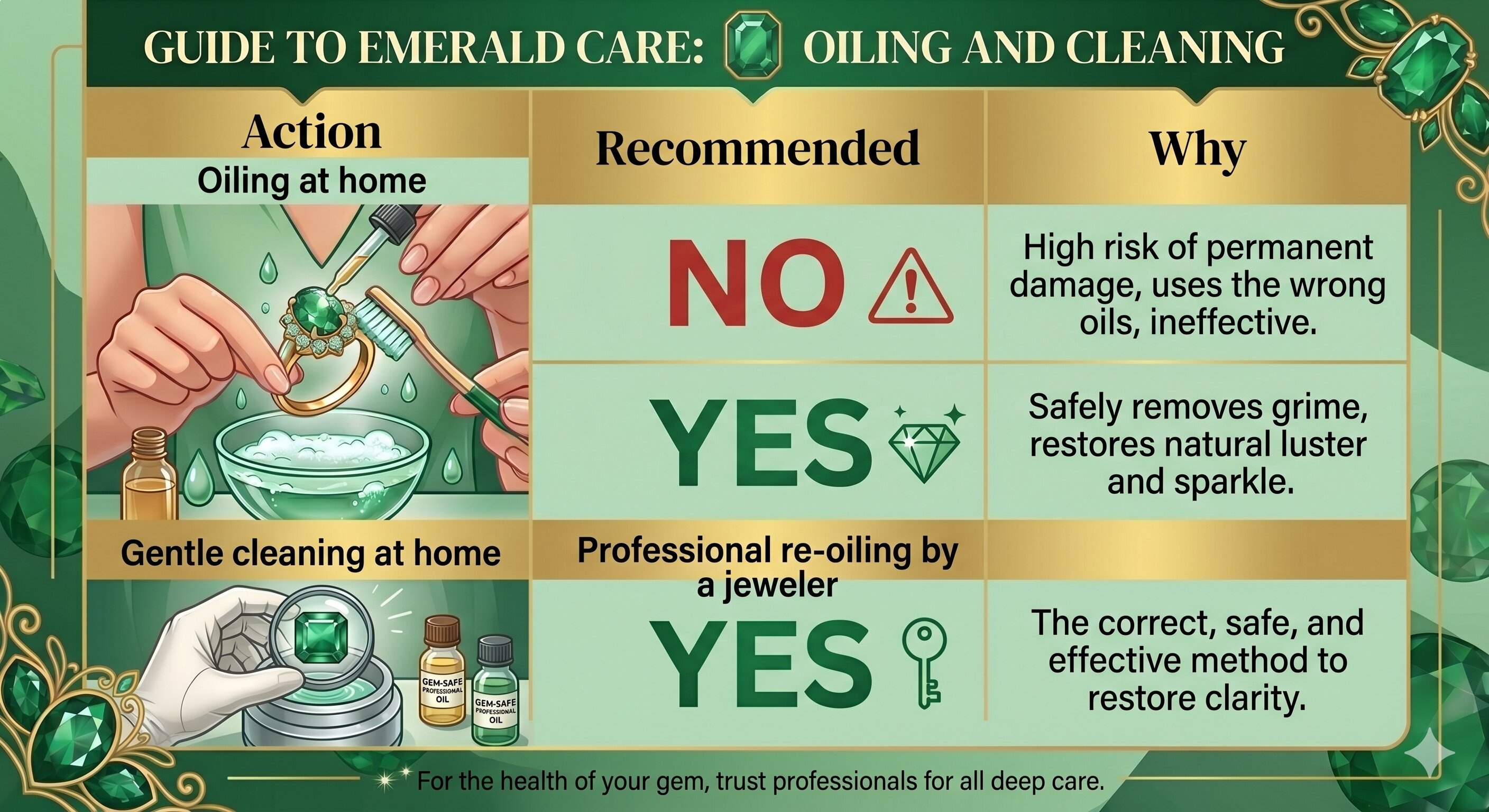 safe and effective way to oil an emerald